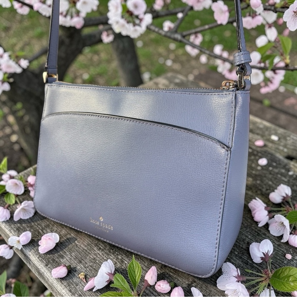 Kate Spade Adel Medium Top Zip Crossbody Shoulder Bag in Blueberry Cobbler 🫐🩵 - Picture 9 of 14